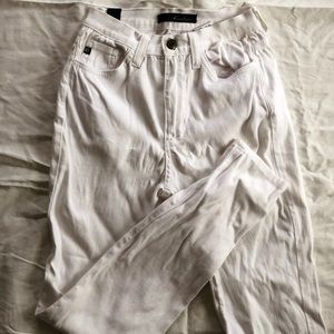 White, High-waisted, Skinny Jeans - Kan Can